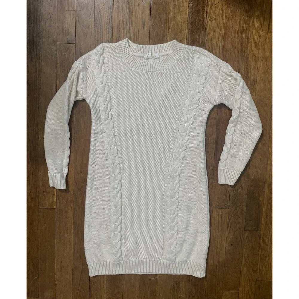 Gap Kids Big Girls Cable Knit Sweater Ivory Size Large Fall Winter 100% Cotton